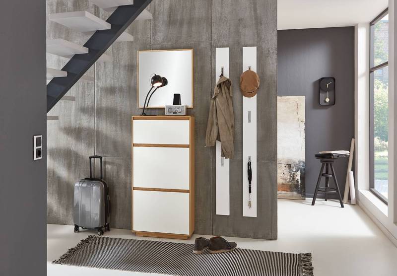 home24 Garderobenpaneel V100 VI 14 x 170 x 3cm Weiß/Weiß von home24