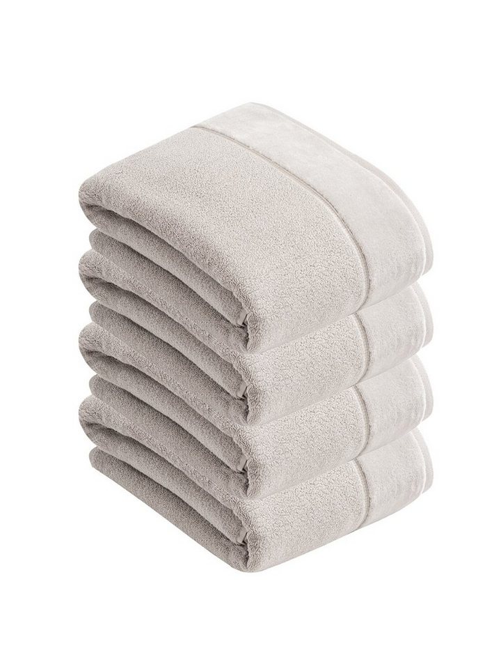 Vossen Badetücher 4er Pack Badetuch 100 x 150 cm Pure, Frottier (Spar-Set, 4-St), Vegan von Vossen