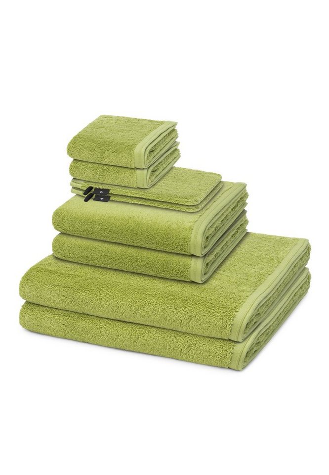Vossen Handtuch Set 8er Pack Vegan Life, Walkfrottee (Spar-Set, 8-St), 2 X Wasch- 2 X Gäste- 2 X Dusch- 2 X Handtuch im Set - Baumwolle von Vossen