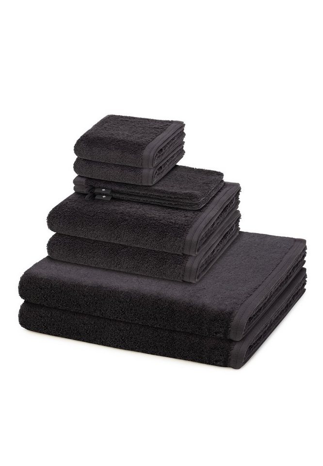 Vossen Handtuch Set 8er Pack Vegan Life, Walkfrottee (Spar-Set, 8-St), 2 X Wasch- 2 X Gäste- 2 X Dusch- 2 X Handtuch im Set - Baumwolle von Vossen