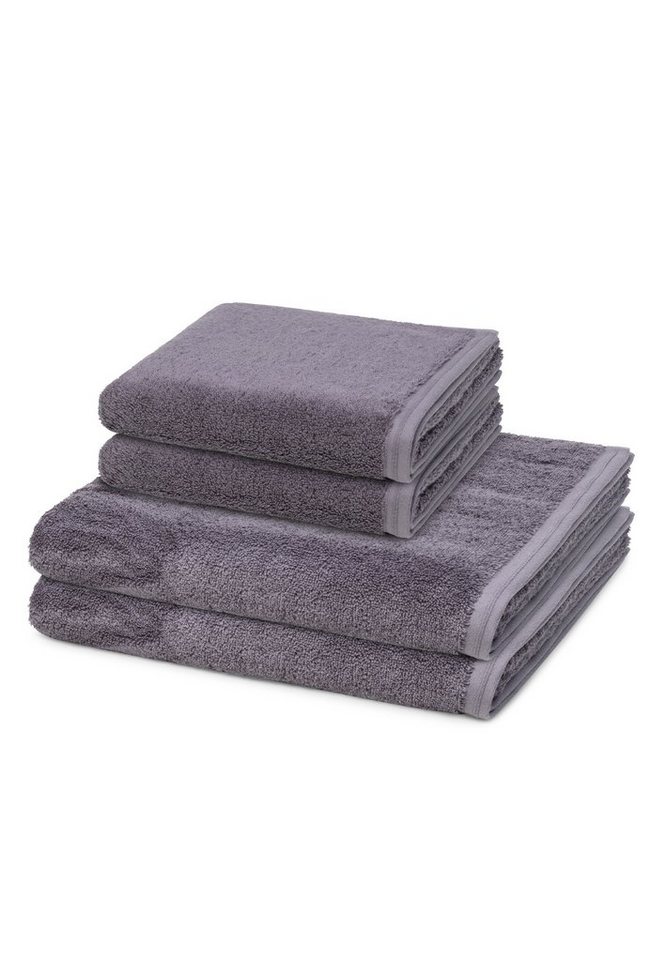 Vossen Handtuch Set Vegan Life, Frottee (Spar-Set, 4-St), 2 X Handtuch 2 X Duschtuch im Set - Baumwolle von Vossen