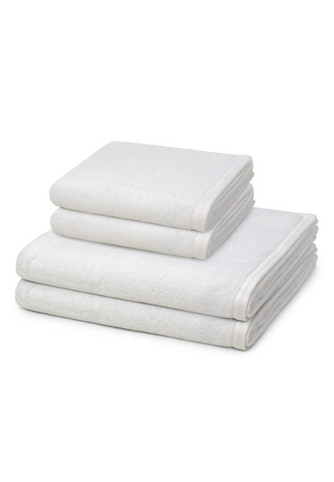 Vossen Handtuch Set Vegan Life, Walkfrottee (Spar-Set, 4-St), 2 X Handtuch 2 X Duschtuch im Set - Baumwolle von Vossen