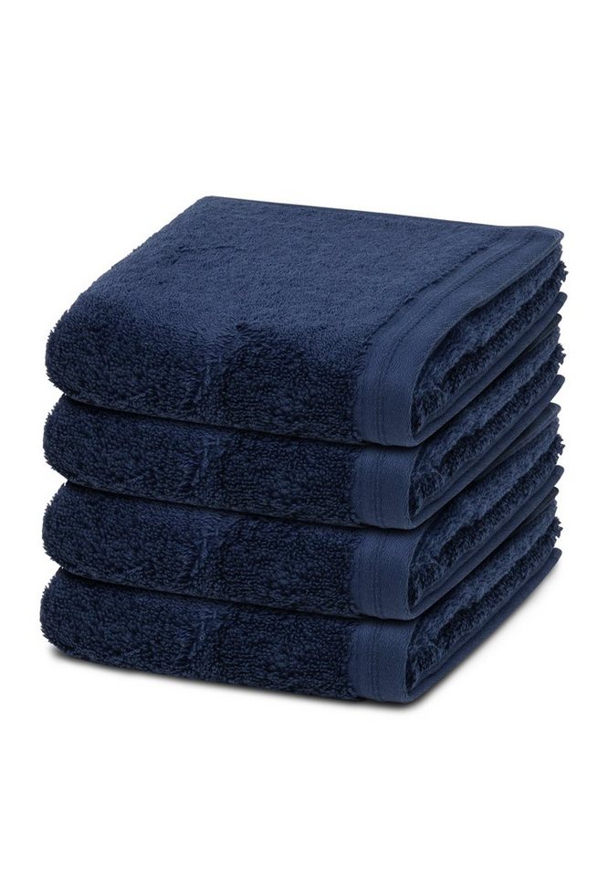 Vossen Handtuch Set Vegan Life, Walkfrottee (Spar-Set, 4-St), 4 X Gästetuch im Set - Baumwolle - Zertifiziert vegane Herstellung von Vossen