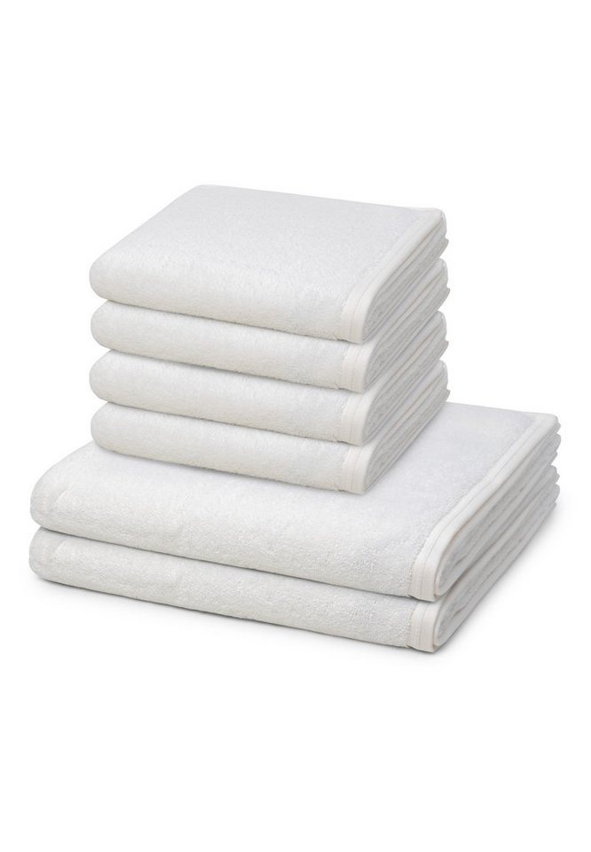 Vossen Handtuch Set Vegan Life, Walkfrottee (Spar-Set, 6-St), 4 X Handtuch 2 X Duschtuch im Set - Baumwolle von Vossen