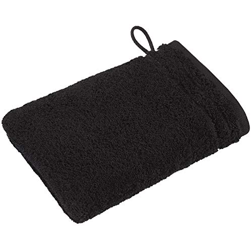 Vossen Handtücher Calypso Feeling schwarz, Waschhandschuh 16x22 cm von Vossen