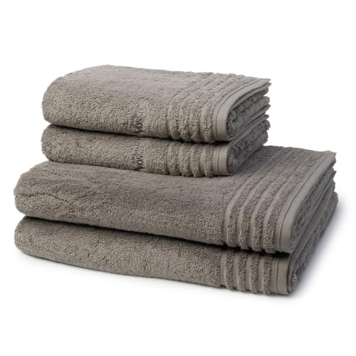 Vossen - 4 teiliges Frottier-Set - Vienna Style Supersoft (2 X Handtuch 2 X Duschtuch im Set) - 620 g/m2 - Baumwolle - Frottee - saugstark - weich und flauschig - Pepplestone von Vossen