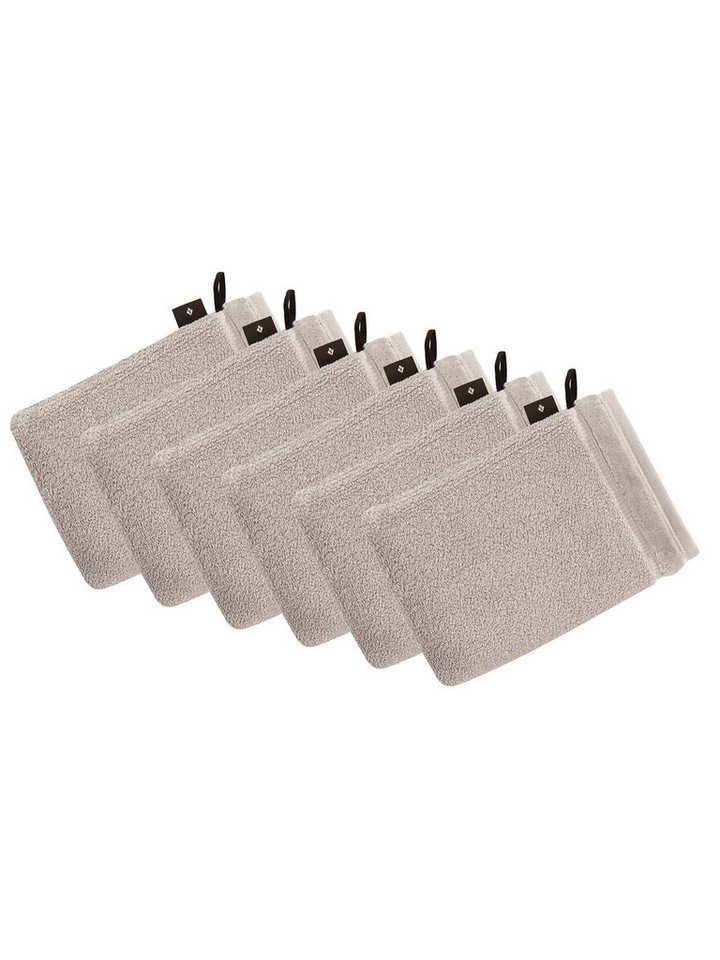 Vossen Waschhandschuh 6er Pack Waschhandschuh 22 x 16 cm Pure, Frottier (Spar-Set, 6-St), Vegan von Vossen