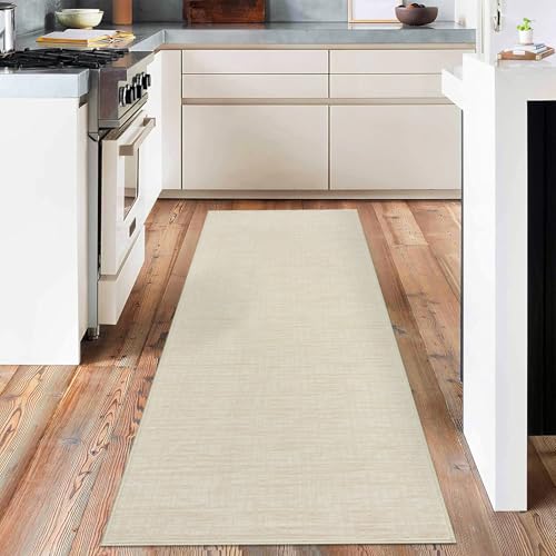 Vossfamul Teppich, Teppich, Wohnzimmerteppich, moderner Streifen-Stil, Niederflor-Teppiche für Schlafzimmer, Eingangsbereich, Büro, Esstisch, Beige von Vossfamul