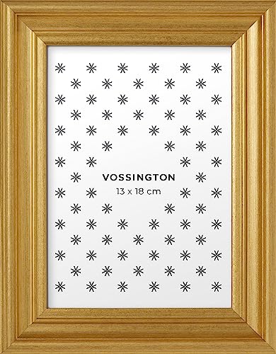 Vossington Bilderrahmen 13x18 Gold - Barock - Dekorativer Mix aus traditionellem und modernem Design - Antik - Fotorahmen - Mini - Klein - Rahmen für 1 Foto im Format 13 x 18 cm (18x13 cm) von Vossington
