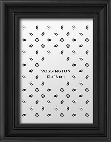 Vossington Bilderrahmen 13x18 Schwarz - Barock - Dekorativer Mix aus traditionellem und modernem Design - Antik - Fotorahmen - Mini - Klein - Rahmen für 1 Foto im Format 13 x 18 cm (18x13 cm) von Vossington