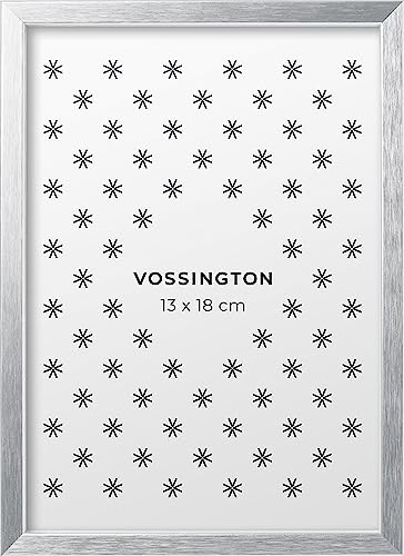 Vossington Bilderrahmen 13x18 Silber - Metall - Modernes und schmales Design - Fotorahmen - Mini - Klein - Rahmen für 1 Foto im Format 13 x 18 cm (18x13 cm) von Vossington