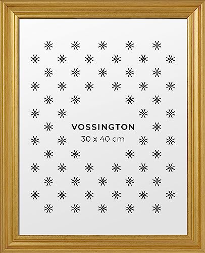 Vossington Bilderrahmen 30x40 Gold - Barock - Dekorativer Mix aus traditionellem und modernem Design - Antik - Rahmen für 1 Bild, Foto, Poster oder Puzzle im Format 30 x 40 cm (40x30 cm) von Vossington