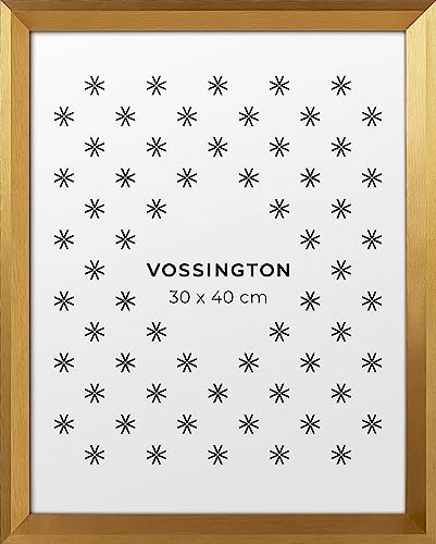 Vossington Bilderrahmen 30x40 Gold - Moderner Rahmen mit abgeschrägter Kante - Rahmen für 1 Bild, Foto, Poster oder Puzzle im Format 30 x 40 cm (40x30 cm) von Vossington