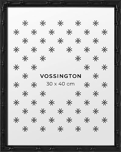 Vossington Bilderrahmen 30x40 Schwarz - Bambus - Modernes Design aus Bambusimitat - Rahmen für 1 Bild, Foto, Poster oder Puzzle im Format 30 x 40 cm (40x30 cm) von Vossington