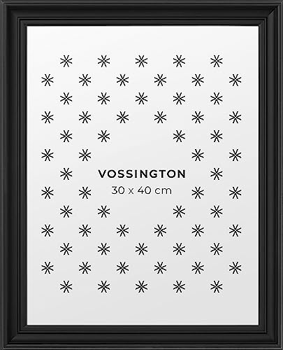 Vossington Bilderrahmen 30x40 Schwarz - Barock - Dekorativer Mix aus traditionellem und modernem Design - Antik - Rahmen für 1 Bild, Foto, Poster oder Puzzle im Format 30 x 40 cm (40x30 cm) von Vossington