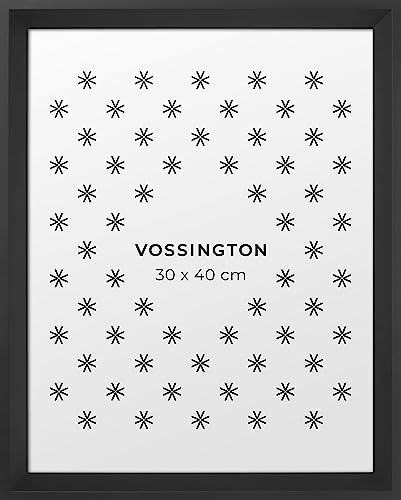 Vossington Bilderrahmen 30x40 Schwarz - Moderner Rahmen mit abgeschrägter Kante - Rahmen für 1 Bild, Foto, Poster oder Puzzle im Format 30 x 40 cm (40x30 cm) von Vossington