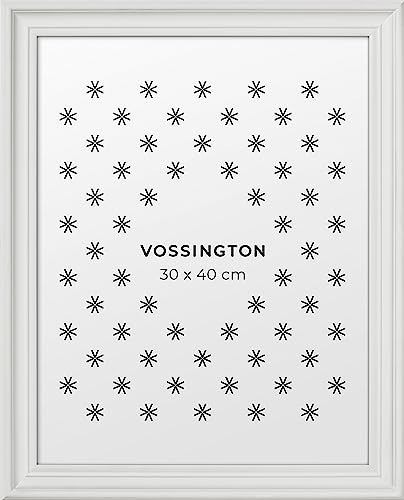 Vossington Bilderrahmen 30x40 Weiss - Barock - Dekorativer Mix aus traditionellem und modernem Design - Antik - Rahmen für 1 Bild, Foto, Poster oder Puzzle im Format 30 x 40 cm (40x30 cm) von Vossington