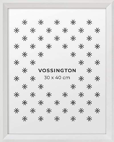 Vossington Bilderrahmen 30x40 Weiss - Moderner Rahmen mit abgeschrägter Kante - Rahmen für 1 Bild, Foto, Poster oder Puzzle im Format 30 x 40 cm (40x30 cm) von Vossington