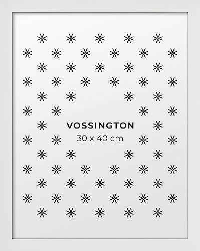 Vossington Bilderrahmen 30x40 Weiss - Modernes, klassisches Design - Rahmen für 1 Bild, Foto, Poster oder Puzzle im Format 30 x 40 cm (40x30 cm) von Vossington