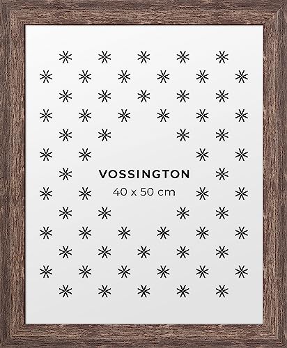 Vossington Bilderrahmen 40x50 Braun - Vintage - Rustikaler Charakter und Charme - Künstliche Holzmaserung - Rahmen für 1 Bild, Foto, Poster oder Puzzle im Format 40 x 50 cm (50x40 cm) von Vossington
