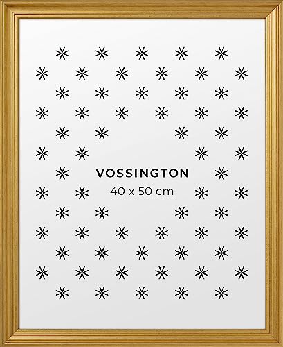 Vossington Bilderrahmen 40x50 Gold - Barock - Dekorativer Mix aus traditionellem und modernem Design - Antik - Rahmen für 1 Bild, Foto, Poster oder Puzzle im Format 40 x 50 cm (50x40 cm) von Vossington