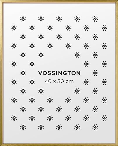 Vossington Bilderrahmen 40x50 Gold - Metall - Modernes und schmales Design - Rahmen für 1 Bild, Foto, Poster oder Puzzle im Format 40 x 50 cm (50x40 cm) von Vossington
