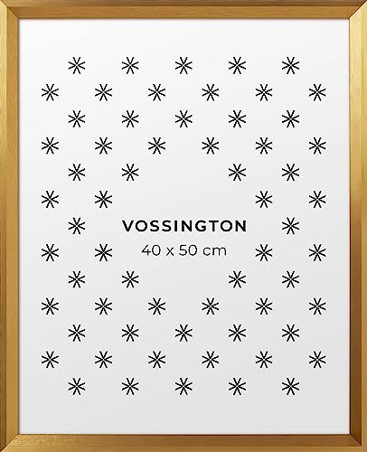 Vossington Bilderrahmen 40x50 Gold - Moderner Rahmen mit abgeschrägter Kante - Rahmen für 1 Bild, Foto, Poster oder Puzzle im Format 40 x 50 cm (50x40 cm) von Vossington