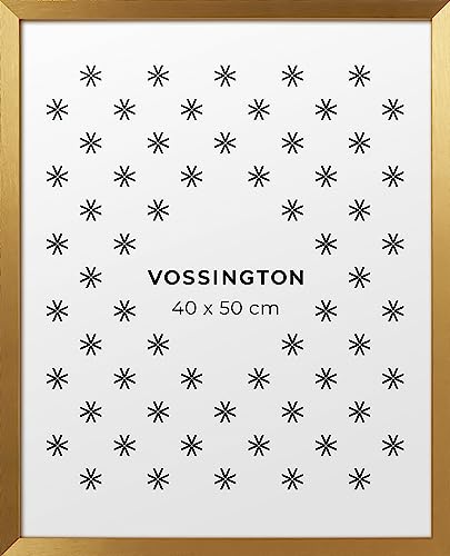 Vossington Bilderrahmen 40x50 Gold - Modernes, klassisches Design - Rahmen für 1 Bild, Foto, Poster oder Puzzle im Format 40 x 50 cm (50x40 cm) von Vossington