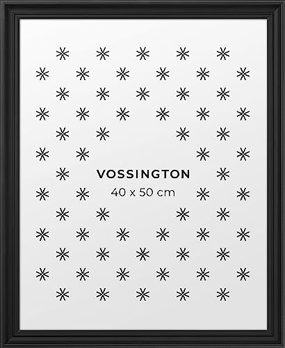 Vossington Bilderrahmen 40x50 Schwarz - Barock - Dekorativer Mix aus traditionellem und modernem Design - Antik - Rahmen für 1 Bild, Foto, Poster oder Puzzle im Format 40 x 50 cm (50x40 cm) von Vossington