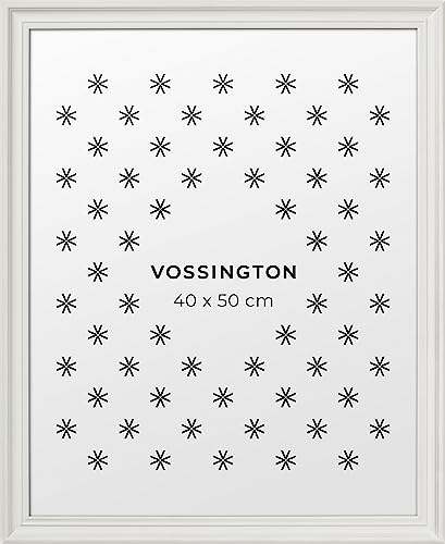 Vossington Bilderrahmen 40x50 Weiss - Barock - Dekorativer Mix aus traditionellem und modernem Design - Antik - Rahmen für 1 Bild, Foto, Poster oder Puzzle im Format 40 x 50 cm (50x40 cm) von Vossington