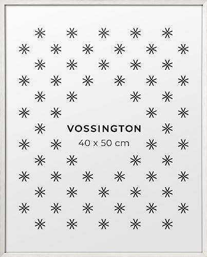 Vossington Bilderrahmen 40x50 Weiss - Holz - Modernes und schmales Design - Rahmen für 1 Bild, Foto, Poster oder Puzzle im Format 40 x 50 cm (50x40 cm) von Vossington