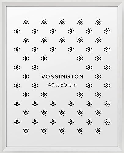 Vossington Bilderrahmen 40x50 Weiss - Moderner Rahmen mit abgeschrägter Kante - Rahmen für 1 Bild, Foto, Poster oder Puzzle im Format 40 x 50 cm (50x40 cm) von Vossington