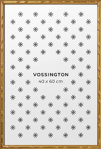 Vossington Bilderrahmen 40x60 Gold - Bambus - Modernes Design aus Bambusimitat - Rahmen für 1 Bild, Foto, Poster oder Puzzle im Format 40 x 60 cm (60x40 cm) von Vossington