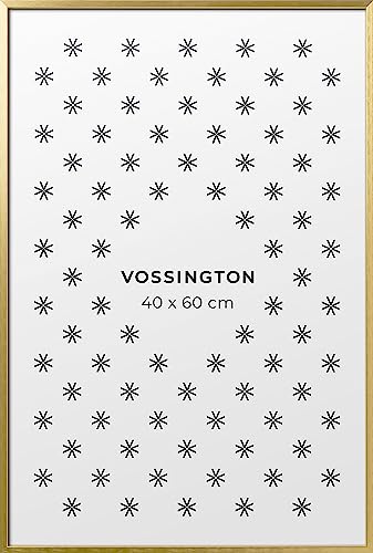 Vossington Bilderrahmen 40x60 Gold - Metall - Modernes und schmales Design - Rahmen für 1 Bild, Foto, Poster oder Puzzle im Format 40 x 60 cm (60x40 cm) von Vossington