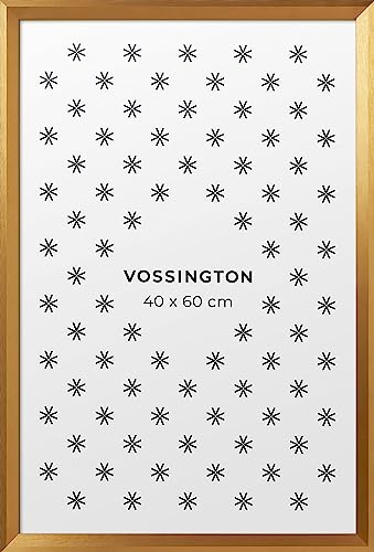 Vossington Bilderrahmen 40x60 Gold - Moderner Rahmen mit abgeschrägter Kante - Rahmen für 1 Bild, Foto, Poster oder Puzzle im Format 40 x 60 cm (60x40 cm) von Vossington