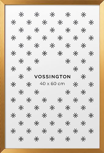 Vossington Bilderrahmen 40x60 Gold - Modernes, klassisches Design - Rahmen für 1 Bild, Foto, Poster oder Puzzle im Format 40 x 60 cm (60x40 cm) von Vossington