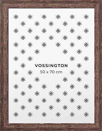 Vossington Bilderrahmen 50x70 Braun - Vintage - Rustikaler Charakter und Charme - Künstliche Holzmaserung - Posterrahmen - Rahmen für 1 Bild, Poster oder Puzzle im Format 50 x 70 cm (70x50 cm) von Vossington
