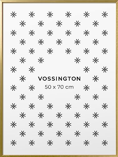 Vossington Bilderrahmen 50x70 Gold - Metall - Modernes und schmales Design - Posterrahmen - Rahmen für 1 Bild, Poster oder Puzzle im Format 50 x 70 cm (70x50 cm) von Vossington