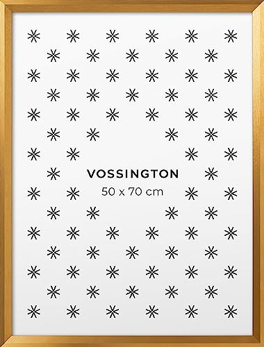 Vossington Bilderrahmen 50x70 Gold - Moderner Rahmen mit abgeschrägter Kante - Posterrahmen - Rahmen für 1 Bild, Poster oder Puzzle im Format 50 x 70 cm (70x50 cm) von Vossington