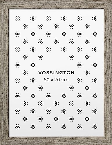 Vossington Bilderrahmen 50x70 Grau - Vintage - Rustikaler Charakter und Charme - Künstliche Holzmaserung - Posterrahmen - Rahmen für 1 Bild, Poster oder Puzzle im Format 50 x 70 cm (70x50 cm) von Vossington