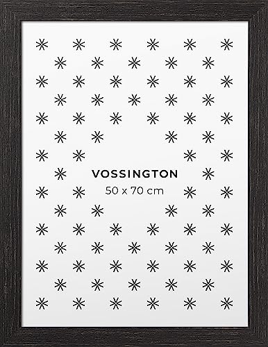 Vossington Bilderrahmen 50x70 Schwarz - Vintage - Rustikaler Charakter und Charme - Künstliche Holzmaserung - Posterrahmen - Rahmen für 1 Bild, Poster oder Puzzle im Format 50 x 70 cm (70x50 cm) von Vossington