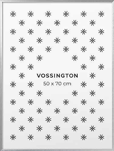 Vossington Bilderrahmen 50x70 Silber - Metall - Modernes und schmales Design - Posterrahmen - Rahmen für 1 Bild, Poster oder Puzzle im Format 50 x 70 cm (70x50 cm) von Vossington