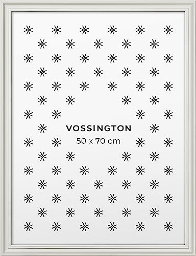 Vossington Bilderrahmen 50x70 Weiss - Barock - Dekorativer Mix aus traditionellem und modernem Design - Antik - Posterrahmen - Rahmen für 1 Bild, Poster oder Puzzle im Format 50 x 70 cm (70x50 cm) von Vossington