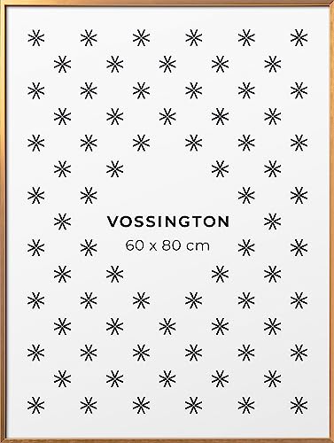 Vossington Bilderrahmen 60x80 Gold (Altgold) - Metall - Modernes und schmales Design - Posterrahmen - Groß - Rahmen für 1 Bild, Poster oder Puzzle im Format 60 x 80 cm (80x60 cm) von Vossington