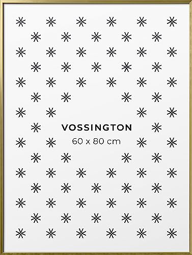 Vossington Bilderrahmen 60x80 Gold - Metall - Modernes und schmales Design - Posterrahmen - Groß - Rahmen für 1 Bild, Poster oder Puzzle im Format 60 x 80 cm (80x60 cm) von Vossington
