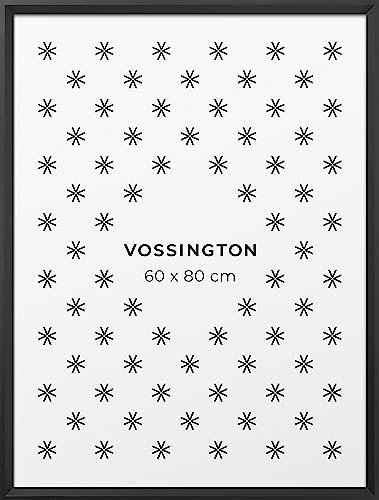 Vossington Bilderrahmen 60x80 Schwarz - Moderner Rahmen mit abgeschrägter Kante - Posterrahmen - Groß - Rahmen für 1 Bild, Poster oder Puzzle im Format 60 x 80 cm (80x60 cm) von Vossington