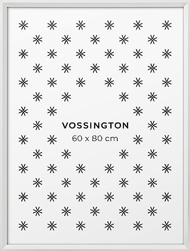Vossington Bilderrahmen 60x80 Weiß - Moderner Rahmen mit abgeschrägter Kante - Posterrahmen - Groß - Rahmen für 1 Bild, Poster oder Puzzle im Format 60 x 80 cm (80x60 cm) von Vossington