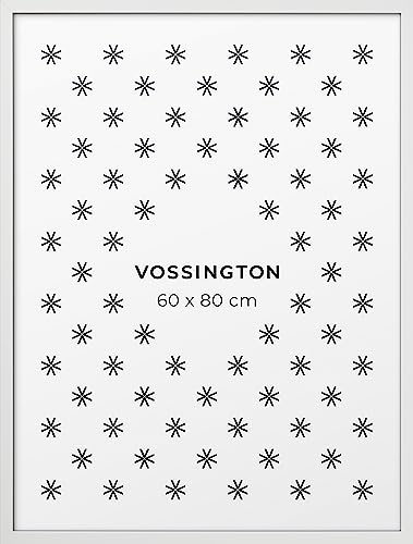 Vossington Bilderrahmen 60x80 Weiß - Modernes, klassisches Design - Posterrahmen - Groß - Rahmen für 1 Bild, Poster oder Puzzle im Format 60 x 80 cm (80x60 cm) von Vossington