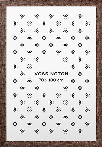 Vossington Bilderrahmen 70x100 Braun - Vintage - Rustikaler Charakter und Charme - Künstliche Holzmaserung - Posterrahmen - Groß - Rahmen für 1 Bild oder Puzzle im Format 70 x 100 cm (100x70 cm) von Vossington