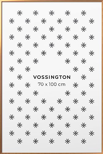 Vossington Bilderrahmen 70x100 Gold (Altgold) - Metall - Modernes und schmales Design - Posterrahmen - Groß - Rahmen für 1 Bild, Poster oder Puzzle im Format 70 x 100 cm (100x70 cm) von Vossington